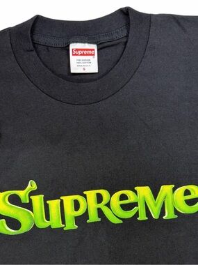 Supreme Shrek Shirt Mens Small Black Logo Graphic Tee Made USA Hype Streetwear